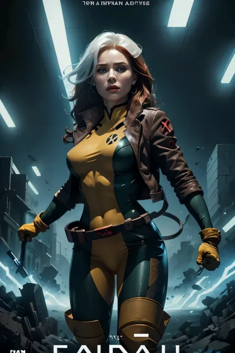 Bryce Dallas Howard, (((Fighting a sentinel from Task Industries:1))), cartaz de teatro, Poster de cinema, capa de livro, arte digital, Cartaz da Vampira dos X-Men voando, X-Men artwork, arte principal, arte oficial altamente detalhada, Hidari e Vlop, alta...