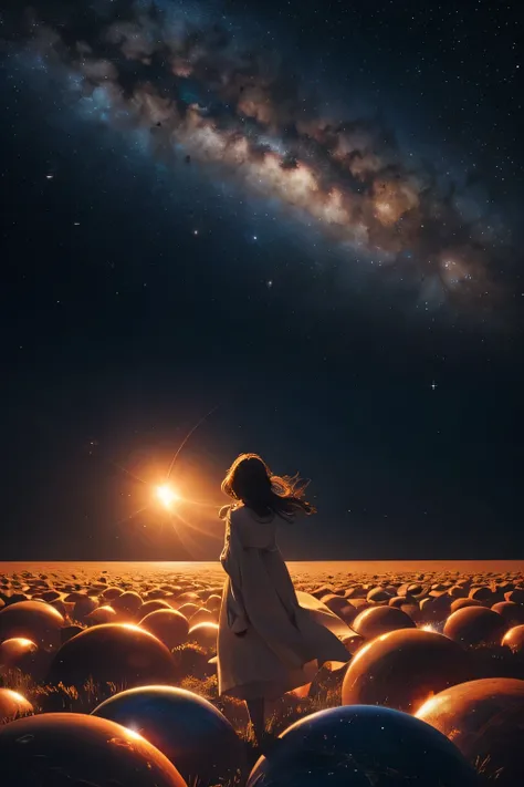 Illustrate a celestial symphony where stars and planets emit radiant colors, turning the silent emptiness of space into a breathtaking visual orchestra