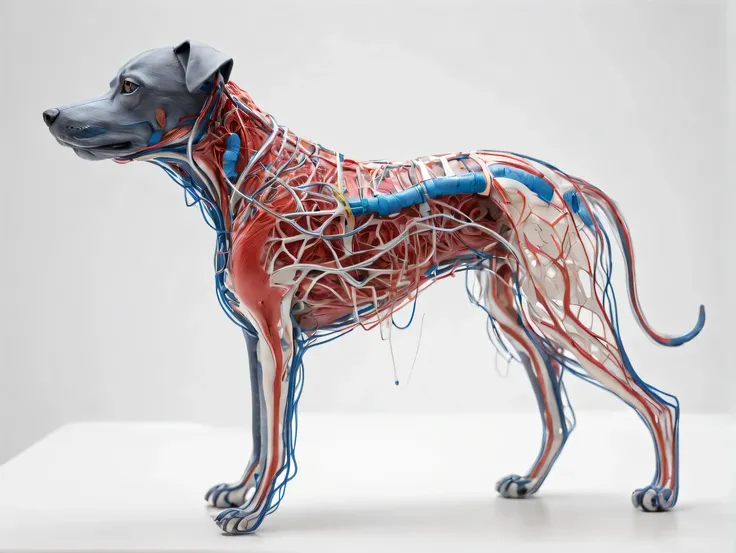 building a model of a dog’s circulatory system based on dog magnetic resonance imaging data, Highest Detail, Maximum realism, full compliance with the dog&#39;s circulatory system