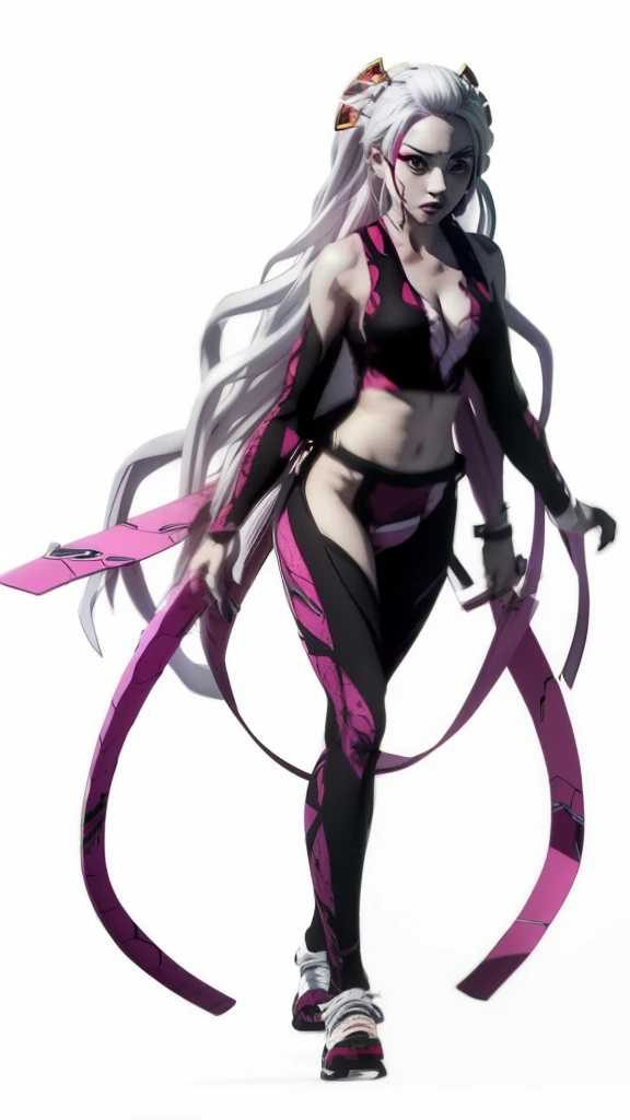 a cartoon image of a woman in a pink outfit and a snake, anime woman fullbody art, anime character; full body art, anime monster girl, official character art, rogue anime girl, fine details. anime. tentacles, female anime character, anime character, humano...