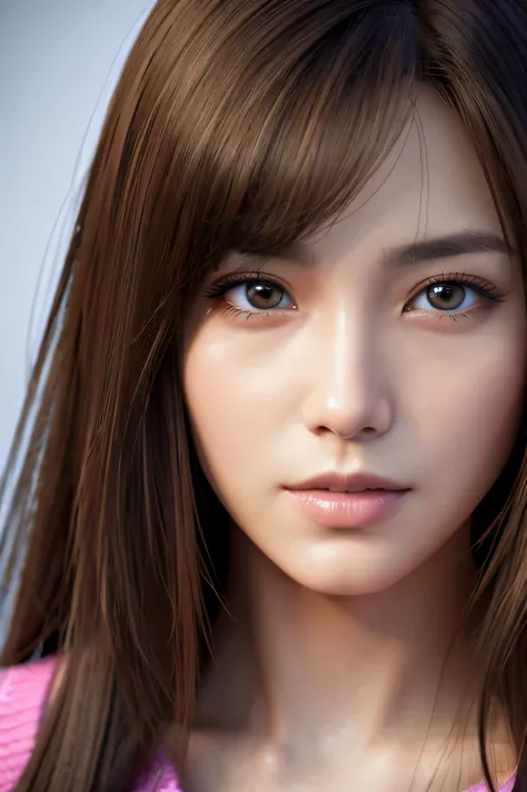 Close-up of a woman with beautiful hair wearing a white camisole, Photorealistic anime rendering of a 30 year old Japanese woman, realistic anime, realistic anime 3D スタイル, Realistic 3D animation, hyper realistic anime, realistic anime art style, anime real...