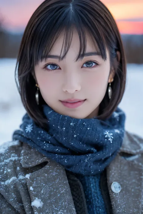 1 girl, (winter clothes:1.2), beautiful japanese actress, 
photogenic, yukihime, long eyelashes, snowflake earrings,
(raw photo,...