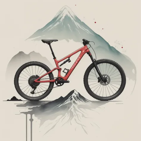 bicicleta,mountains,  presented with extremely delicate and high-quality digital painting techniques., achieve 8k resolution. th...