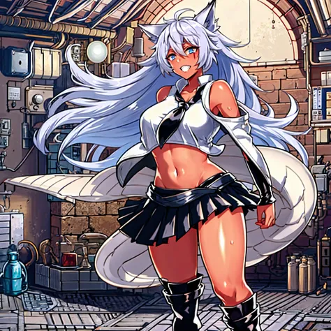 8k, resolution, high quality, high resolution, best quality, extremally detailed, best resolution, absurd resolution, ray tracing, high detailed, masterpiece, extremely detailed,shoulder length white hair, female,2 white wolf ears, teenage girl, slim body,...