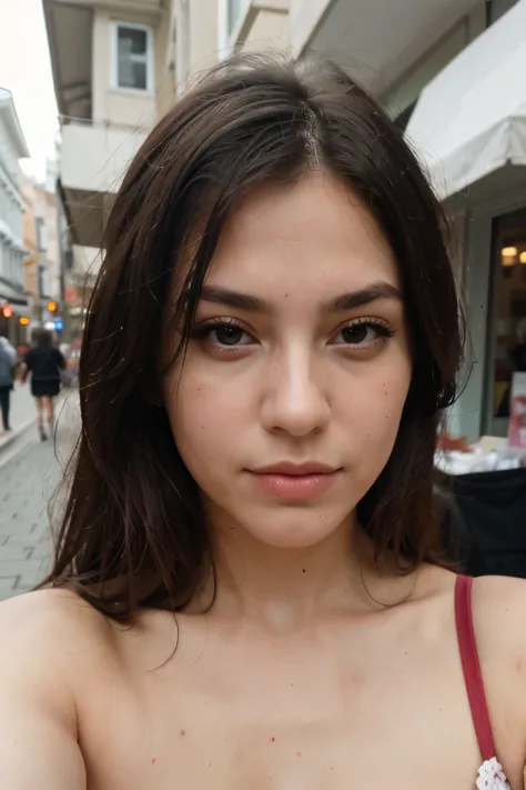 woman selfie in street ((best quality)), ((masterpiece)), (detailed), perfect face