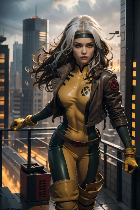 (full body),rogue from the x-men,beautiful detailed eyes,beautiful detailed lips,extremely detailed eyes and face,longeyelashes,...