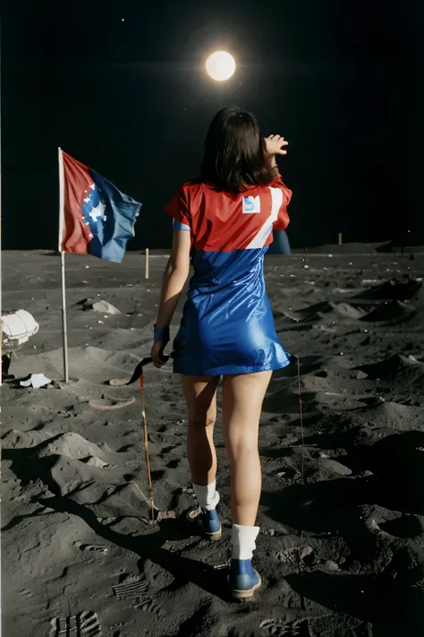 Yugoslavian flag on the moon walk

 