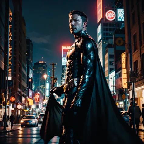 Batfleck Ben-Affleck batman in the rain on a city street at night, from movie batman, film still of batman, in batman movie still cinematic, ryan renolds as batman, still image from batman movie, the batman, batman, in batman, dwayne johnson as batman, dav...