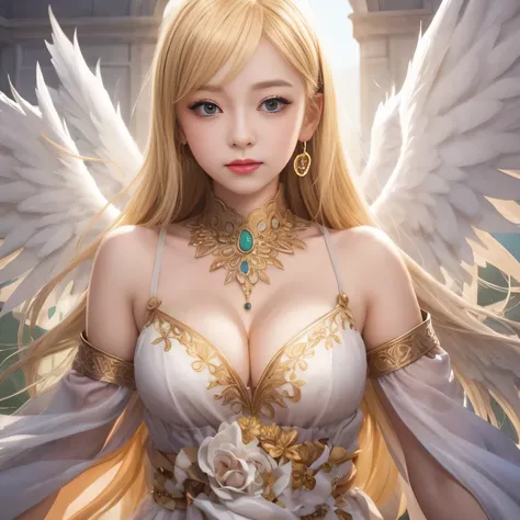 Anime girl with angel wings and jewelry necklace, artistic sprout on artstation pixiv, extremely detailed artistic sprout, artistic sprout. anime illustration, anime goddess, IG model | artistic sprout, Detailed digital animation art, artistic sprout. high...