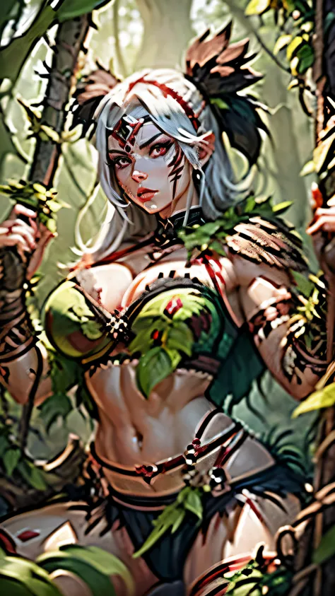  barbarian woman, tuga de vinhas e vinhas, vines and vines bra, albino, olhos vermelhos brilhantes