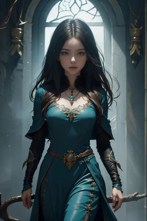 (1 girl:1.3),alone,body parts, official art, unified 8k wallpaper, Super detailed, beautiful and aesthetic, beautiful, masterpiece, best quality,梦幻Normal氛围, Calm color palette, calm mood, soft shadow,, Priests of the Son of God, charm spell, The amulet is ...