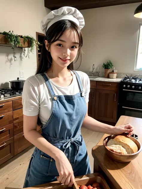 (best quality, ultra-detailed, realistic:1.37), 25yo girl, my fantastic partner, in the kitchen, professional lighting, vibrant ...