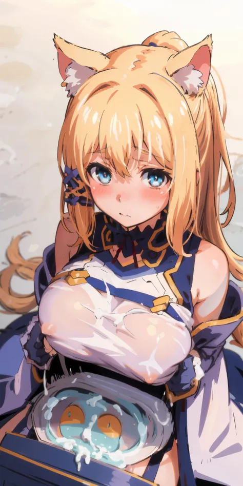 best quality, (masterpiece:1.2), detailed, medieval,
Rumia Tingel,
1girl, solo, blush,
medium hair, blonde hair, short ponytail, blue eyes, green bow, x hair ornament,
((((cum on face, cum on breasts)))), (blue eyes, ultra-detailed eyes),
Dynamic pose, loo...