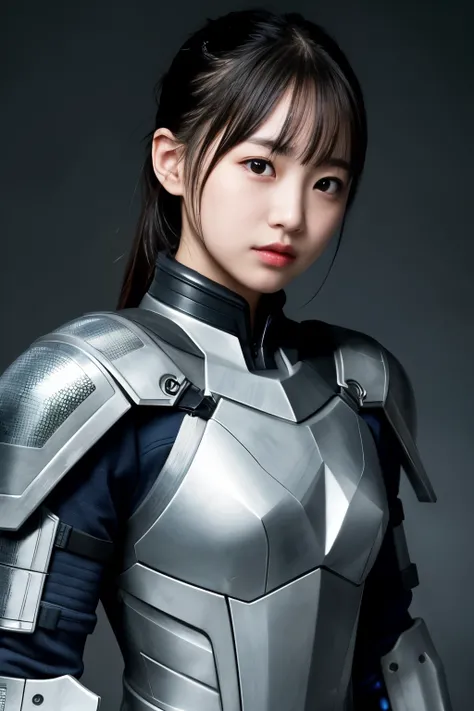 1 girl、Armored Suit、near future、 (best quality: 1.1)、(highly detailed skin), (best quality:1.0), (ultra high resolution:1.0) ,(realistic photo:1.0), (Super detailed:1.0), (8K, Raw photo:1.1),