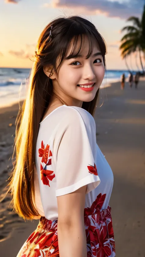 (best quality, ultra-high resolution, real, photorealistic:1.2, 8K), BREAK, a Hawaiian girl, (full body:1.4), BREAK, detailed hair, blonde long hair, hyper detailed face, hyper detailed skin, white skin, red eyes, blushing cheeks, detailed red lips, smile,...