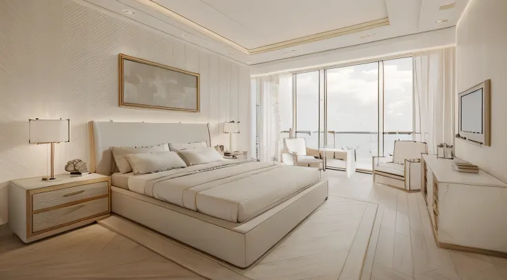 a large bedroom with a bed, chairs, and a chandelier, luxury furniture, extremely opulent, royal interior, luxurious environment, exquisitely designed throne room, luxurious, luxury hd render, bed room, lavishly decorated, beauteous sumptuous, lavish rococ...