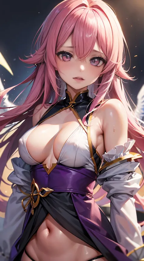 Best quality, Jibril, orgasm, drooling, blushed, ((((upper body)))), masterpiece, the girl is in gre pain