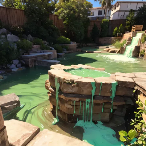 slime green hot springs, slime green lake, dense slime green water