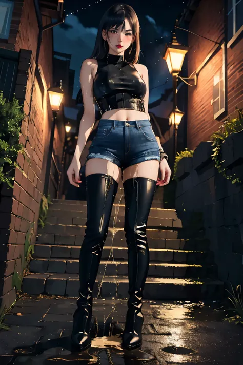 highres, beautiful women, high detail, good lighting, lewd, hentai, (no nudity), (((jeans))), ((tight leather top)), (((leather ...