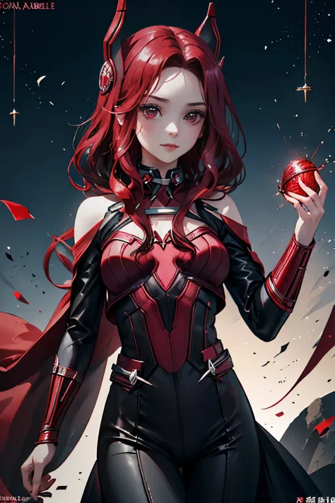 8k, 黑暗of_fantasy, (scarlet witch, of: 1.5), 天使of面孔, 1 person, standing complete picture, mechanical wonder, exist