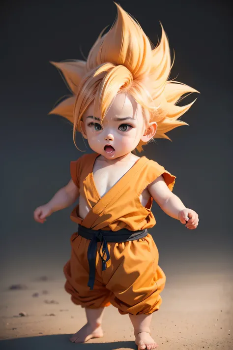 full body funny baby with goku hair