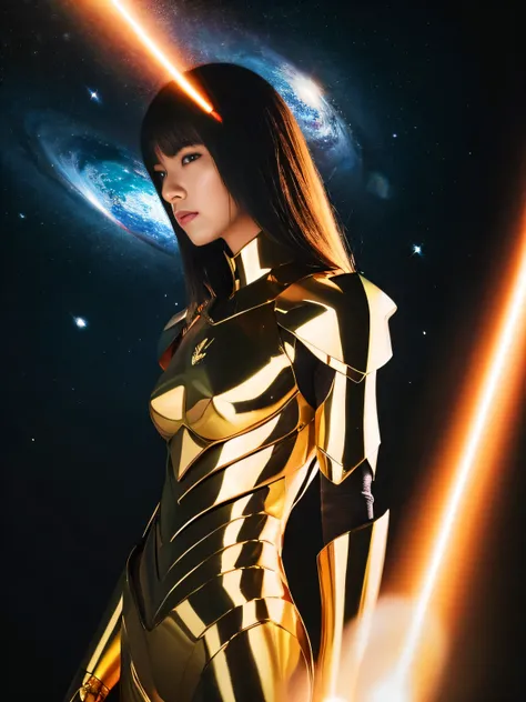 Saint Seiya,gold armour,movie light,Laristic,highly be familiar with,bright, universe, nebula, be familiar with, surreal, Clean background trend, bright background, High detail,8k - Rainbow 5 - Style Expressive - S 400