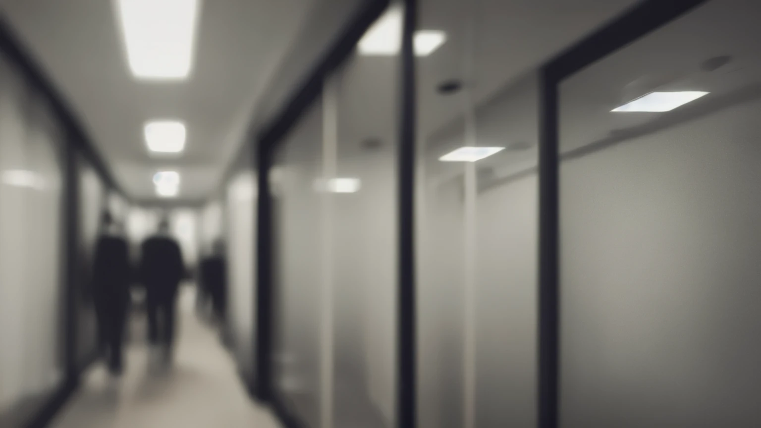 Abstract blurred office hall interior and meeting room. Blurry corridor in working space with defocused effect. Use for background or backdrop in business concept