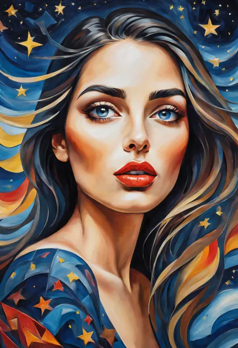 (best quality,actual,high resolution:1.2),pastel tones, painting,Impressionist strokes,from cubism, Fauvism to Surrealism and Abstraction, Beautiful and delicate eyes of a woman,Beautiful and delicate lips,flowing hair, Their artistic concepts and patterns...