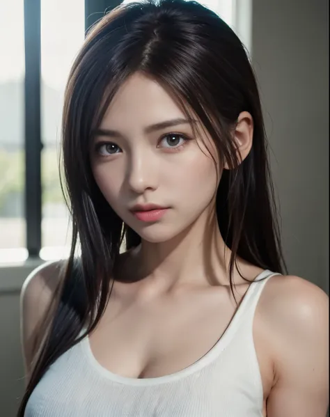 highest quality、8K masterpiece、Super high resolution、(Photoreal:1.3)、RAW photo、1 girl、Silver-white shortcuts、glowing skin、1 super beautiful female college student、((Super realistic details))、Portrait、global illumination、Shadow、octane rendering、8K、super sha...