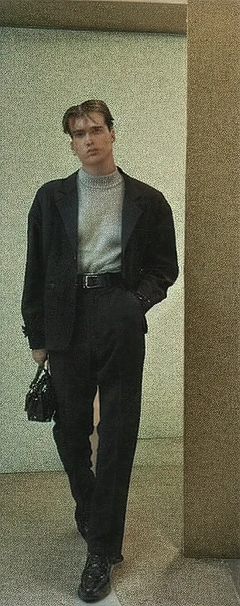 90s Balenciaga male model, professor, sofisticated