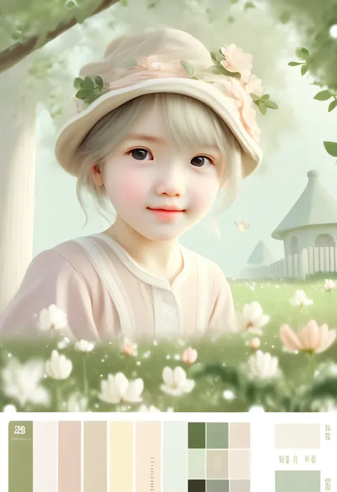 (best quality,highres,masterpiece:1.2),ultra-detailed,realistic,(soft and gentle color tones,subtle color palette:1.1),peaceful atmosphere,serene environment,harmonious blend of nature,comfortable and cozy setting,garden,beautiful girl