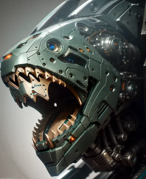 1mecha, best quality, biomechanical,  complex robot shark , hyper realistic, (hyper detailed:1.25), intricate, (insane fine details:1.1), Extremely sharp lines, scifi aesthetic, a masterpiece, featured on zbrush central    