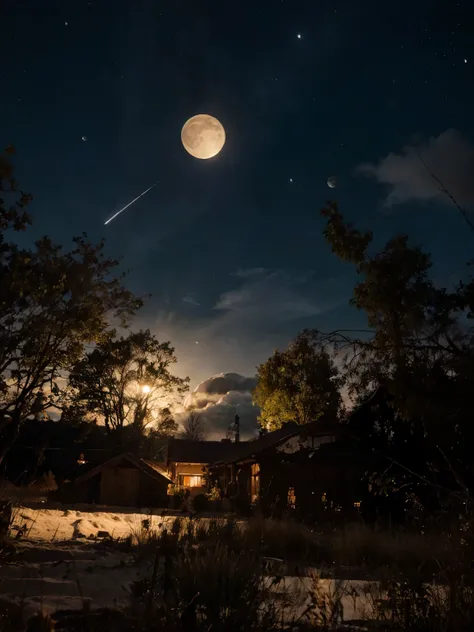 make a dark sky with a moon in the centre