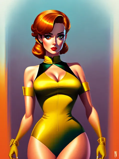 Sexualized pixar style art of Honey Ryder from the james bond movie "Dr No"