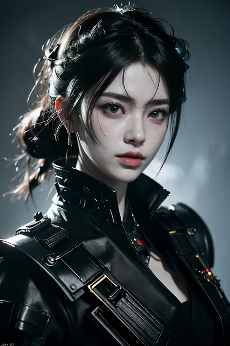 Game art,The best picture quality,Highest resolution,8K,((A bust photograph)),((Portrait)),((Head close-up)),(Rule of thirds),Unreal Engine 5 rendering works, (The Girl of the Future),(Female Warrior), 22岁少女,(Female hackers),(Rainbow hair,Ancient Oriental ...