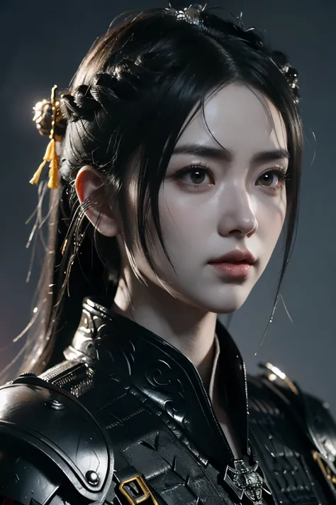 Game art，The best picture quality，Highest resolution，8K，((A bust photograph))，((Portrait))，((Head close-up))，(Rule of thirds)，Unreal Engine 5 rendering works， (The Girl of the Future)，(Female Warrior)， 22岁少女，(Female hackers)，(Rainbow hair，Ancient Oriental ...