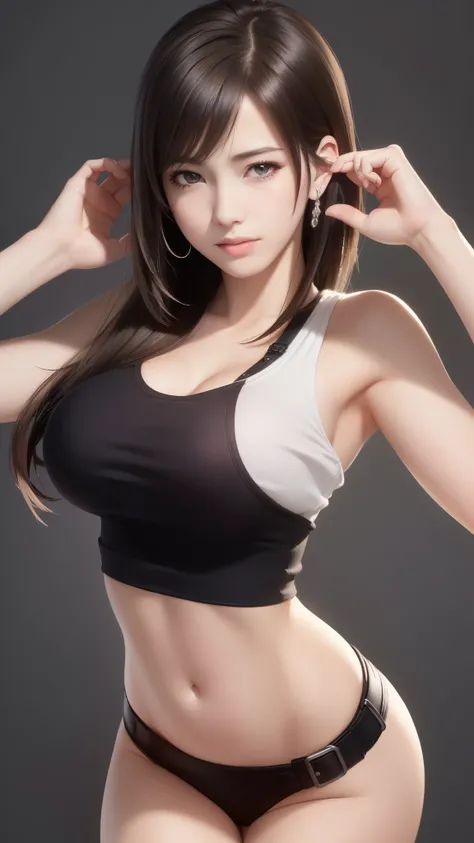 (top quality, masterpiece: 1.1), (real: 1.4), rest
(((FF7))) (((Tifa))),((1 person:1.4))(1 girl:1.2),Super detailed face, delicate eyes,((light brown hair, big breasts: 1.2)), rest 
(((FF7))) (((Tifa))),(Good morning:1.2),Nipples are visible:1.2,(Not weari...