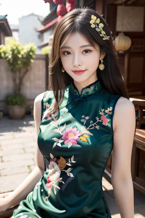 Ulchan-6500-v1.1, (RAW photo:1.2), (Photoreal:1.4), delicate beautiful girl,The sparkling eyes have a very nice atmosphere...............,18-year-old, Attractive eyes and moist lips,long black hair,(smile:1.3),detailed depiction of the face,Formula details...