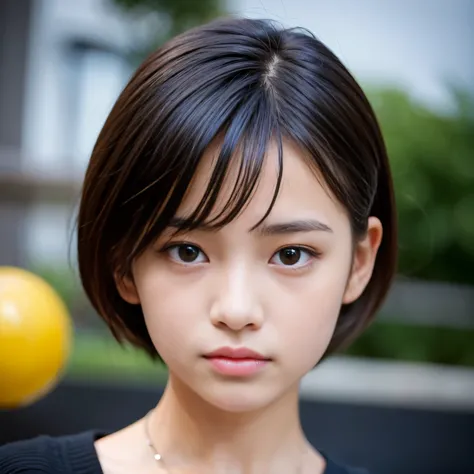 Best-quality, Masterpiece, Ultra-High-Resolution, (Photorealistic:1.4), Raw-Photo, 1girl, 12-years-old, the most popular Japanese idol, furious, extremely beautiful big-black-eyes, extremely beautiful black-short-cut-haired, extremely beautiful skins, extr...