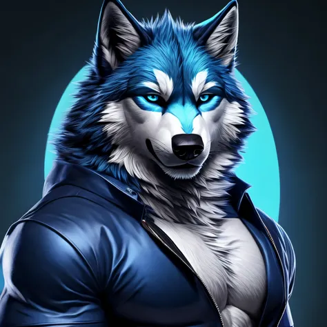 black, white, blue, wolf, handsome, good looking, fit,