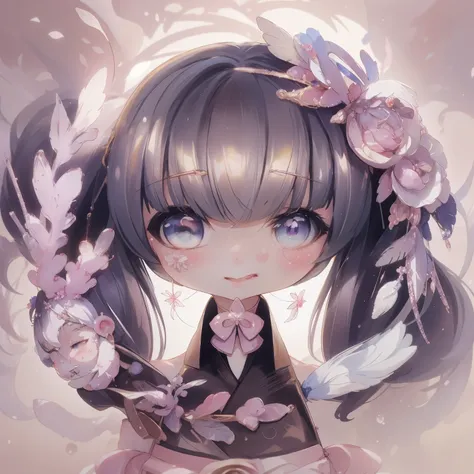 Anime girl wearing a garland of flowers and feathers, Anime cute art style, portrait of cute anime girl, anime style肖像, anime art style, anime style化, Portrait of an anime girl, cute anime girl portrait, cute anime girl, anime style, kawaii realistic portr...