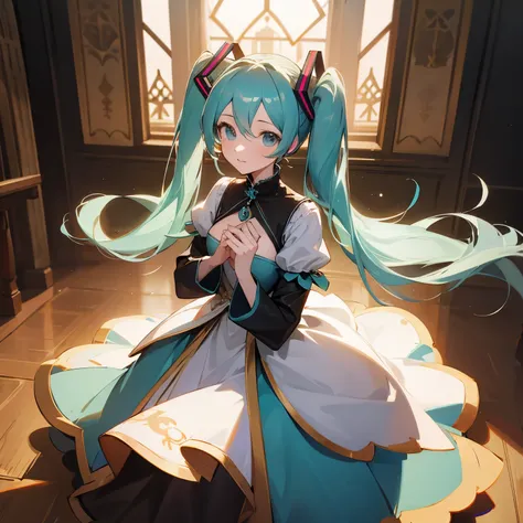 Hatsune Miku、palace、medieval lady,dress