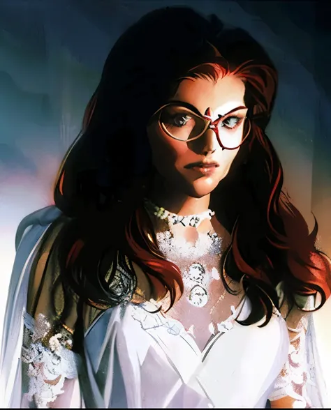 Amy Irving, ((librarian&#39;s eyeglass))superhero with curly red hair , ((Psychic powers))ART de Alex ross 