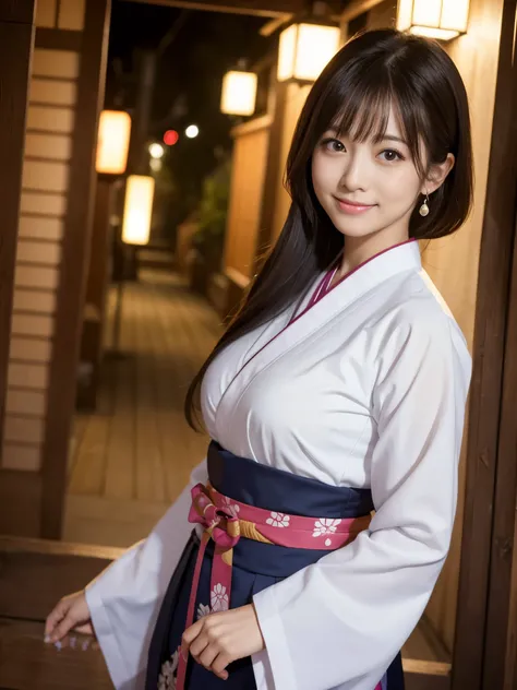 Beautiful woman in neat Japanese clothes、((best qualtiy、8k masterpieces:1.3))、foco nítido:1.2、(ultra beautiful faces:1.0)、(shinny skin:1.0)、photos realistic、A dark-haired、Video Lighting、High-definition eyes and face、Video Lighting、Japan Idol Actress、from t...