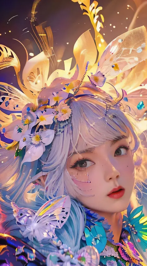 official art、pure 8k wallpaper、Super detailed、beauty and aesthetic、masterpiece、highest quality、(ゼンtangle、datura、tangle、tangle,:1.5)、(fractal art:1.3)、(photorealistic stick:1.2)、sharp focus、1 girl 、Accurate anatomy body and hands、Front facing、very detailed、...