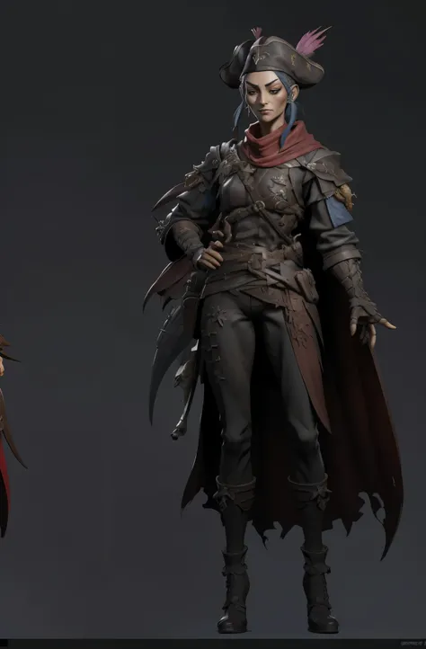 a pirate,a pirate,middle Ages的形象,equipment,arms,sea pirates,冒险者游戏角色middle Ages服饰,game concept character,Character carving, High gathering, Made with zbrush, Colored finished model,middle Ages,zbrush model, rendered in zbrush, Made with zbrush, Modeling in ...