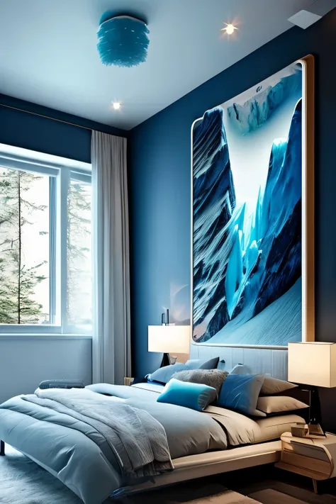 A glacier themed bedroom