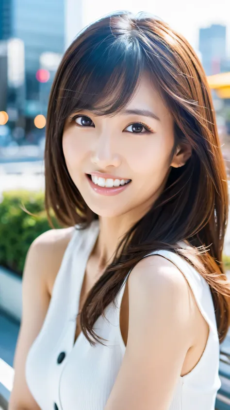 Highest resolution, 4K, Masterpiece: 1.3), A Japanese milf, Sexy: 1.1, fine eyes, Slender figure, Realistic teeth, double eyelids, full body, best quality, detailed, beauty, at the city