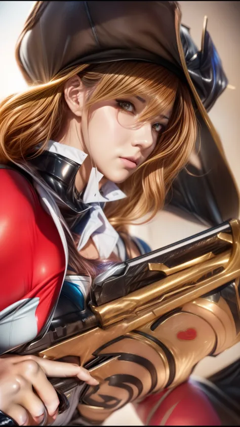 a close up of a woman with a gun in her hand, artgerm detailed, extremely detailed artgerm, style artgerm, valentina remenar, miss fortune league of legends, artgerm style, artgerm. high detail, range murata and artgerm, ruan jia and artgerm, miss fortune