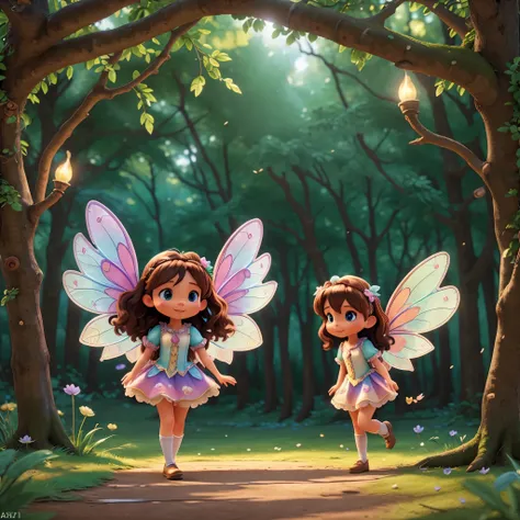 UHD illustration of an incredibly cute and beautiful fairy with wings welcoming a visitor into a magical world.
In a bright magical forest., ultra HD, realistic, vivid colors, highly detailed UHD drawing, pen and ink, perfect composition,
beautiful intrica...